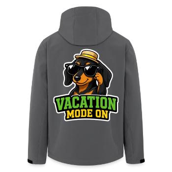 Vacation Mode On Dackel Hund Spruch T-Shirt Urlaub - Recycelte Männer Softshell-Jacke von Stanley/Stella - Schwarz - Hinten - AI Model Male 185 light (185cm)