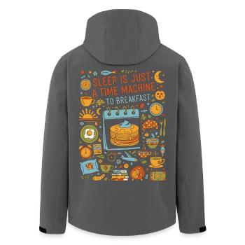 Le petit-déjeuner et le sommeil n’est qu’une machine à remonter le temps - Veste softshell homme en polyester recyclé Stanley/Stella - noir - Dos - AI Model Male 185 light (185cm)