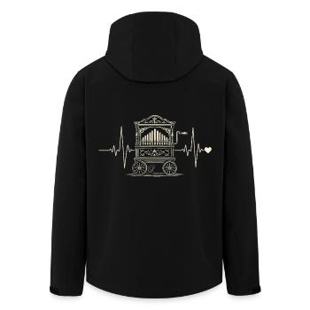 Battement de cœur d’orgue à baril | Motif musical de vielle à roue - Veste softshell homme en polyester recyclé Stanley/Stella - noir - Dos - AI Model Male 185 light (185cm)