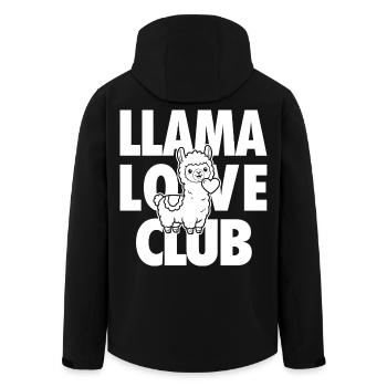 Llama Love Club – Lama au cœur - Veste softshell homme en polyester recyclé Stanley/Stella - noir - Dos - AI Model Male 185 light (185cm)