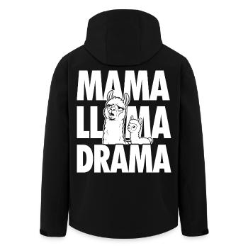 Drame Mama Llama – Motif familial drôle - Veste softshell homme en polyester recyclé Stanley/Stella - noir - Dos - AI Model Male 185 light (185cm)
