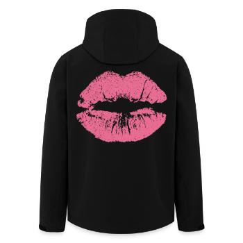 Bouche embrassante avec rouge à lèvres imprint rose - Veste softshell homme en polyester recyclé Stanley/Stella - noir - Dos - AI Model Male 185 light (185cm)
