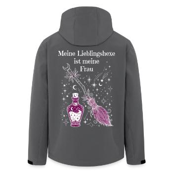 Lieblingshexe Zaubertrank Hexenbesen - Recycelte Männer Softshell-Jacke von Stanley/Stella - Schwarz - Hinten - AI Model Male 185 light (185cm)