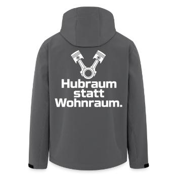 Hubraum statt Wohnraum Spruch T-Shirt Schrauber - Recycelte Männer Softshell-Jacke von Stanley/Stella - Schwarz - Hinten - AI Model Male 185 light (185cm)
