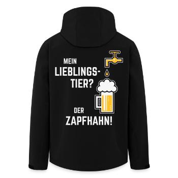Mein Lieblingstier? Der Zapfhahn! (Bier / 3C) - Recycelte Männer Softshell-Jacke von Stanley/Stella - Schwarz - Hinten - AI Model Male 185 light (185cm)