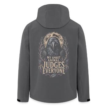 Raven Raven Mon animal spirituel juge tout le monde - Veste softshell homme en polyester recyclé Stanley/Stella - noir - Dos - AI Model Male 185 light (185cm)
