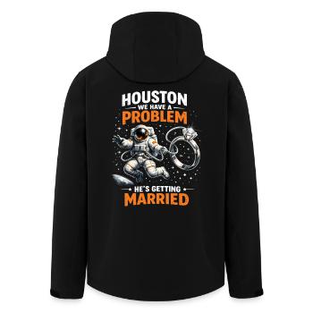 Enterrement de vie de garçon Astronaute Houston Nous avons un problème de marié - Veste softshell homme en polyester recyclé Stanley/Stella - noir - Dos - AI Model Male 185 light (185cm)