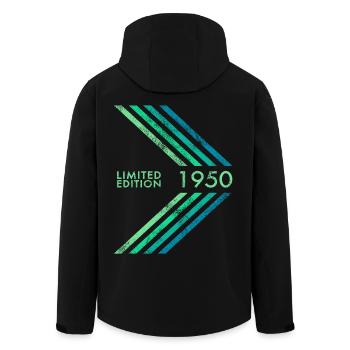 Édition limitée 1950 Anniversaire masculin féminin - Veste softshell homme en polyester recyclé Stanley/Stella - noir - Dos - AI Model Male 185 light (185cm)