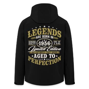 Cadeau d’anniversaire vintage vintage rétro de 1956 - Veste softshell homme en polyester recyclé Stanley/Stella - noir - Dos - AI Model Male 185 light (185cm)