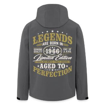 1966 Vintage Vintage Birthday Gift Retro - Men’s Recycled Softshell Jacket by Stanley/Stella - black - Back - AI Model Male 185 light (185cm)