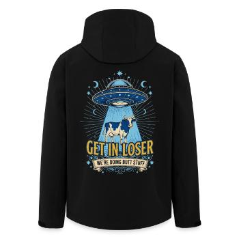 Lustiges Meme, Verlierer rein, wir machen Hintern - Recycelte Männer Softshell-Jacke von Stanley/Stella - Schwarz - Hinten - AI Model Male 185 light (185cm)