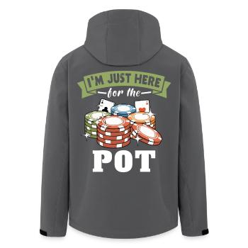 Poker Pokern - Recycelte Männer Softshell-Jacke von Stanley/Stella - Schwarz - Hinten - AI Model Male 185 light (185cm)