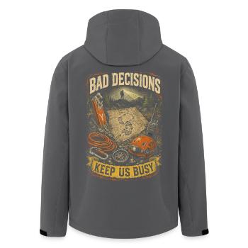 Rescue Team Bad Decisions Keep Us Busy - Men’s Recycled Softshell Jacket by Stanley/Stella - black - Back - AI Model Male 185 light (185cm)