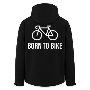 Born To Bike (Radfahrer / Fahrrad / Rennrad / B) - Recycelte Männer Softshell-Jacke von Stanley/Stella - Schwarz - Hinten - AI Model Male 185 light (185cm)