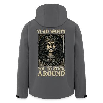 Vlad veut te garder - Veste softshell homme en polyester recyclé Stanley/Stella - noir - Dos - AI Model Male 185 light (185cm)