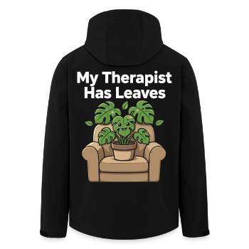Mon thérapeute a de l’humour des feuilles, des plantes - Veste softshell homme en polyester recyclé Stanley/Stella - noir - Dos - AI Model Male 185 light (185cm)
