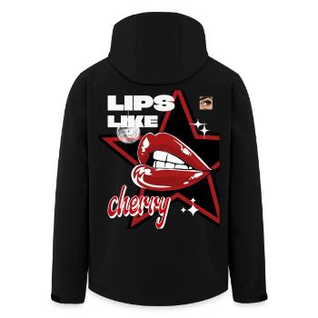 Lippen Shirt – Y2K shirt, vintage look, aesthetic  - Recycelte Männer Softshell-Jacke von Stanley/Stella - Schwarz - Hinten - AI Model Male 185 light (185cm)