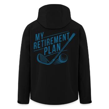 Mon plan de retraite Golf - Veste softshell homme en polyester recyclé Stanley/Stella - noir - Dos - AI Model Male 185 light (185cm)