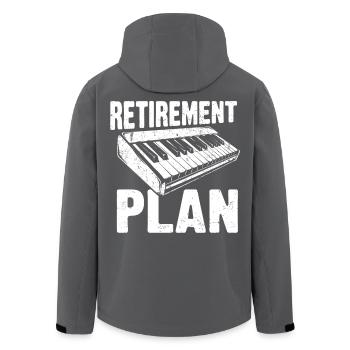 Retirement Plan Piano Keyboard - Recycelte Männer Softshell-Jacke von Stanley/Stella - Schwarz - Hinten - AI Model Male 185 light (185cm)