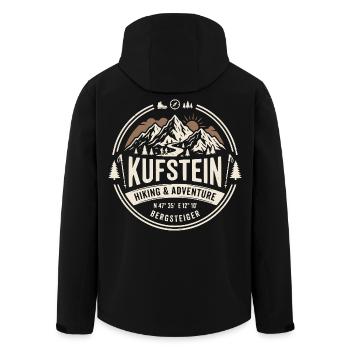 Kufstein Bergsteiger Hiking Adventure Tirol - Recycelte Männer Softshell-Jacke von Stanley/Stella - Schwarz - Hinten - AI Model Male 185 light (185cm)