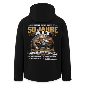 Lustiges 50. Geburtstag Funshirt Opa – Humor Shirt - Recycelte Männer Softshell-Jacke von Stanley/Stella - Schwarz - Hinten - AI Model Male 185 light (185cm)