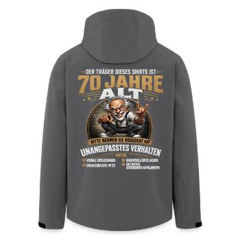 Lustiges 70 Geburtstag Funshirt Opa Geschenk Humor - Recycelte Männer Softshell-Jacke von Stanley/Stella - Schwarz - Hinten - AI Model Male 185 light (185cm)