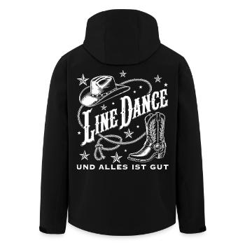 Line Dance Western Flair - Recycelte Männer Softshell-Jacke von Stanley/Stella - Schwarz - Hinten - AI Model Male 185 light (185cm)
