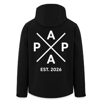 Papa Est. 2026 | Father | Father's Day Gift - Men’s Recycled Softshell Jacket by Stanley/Stella - black - Back - AI Model Male 185 light (185cm)