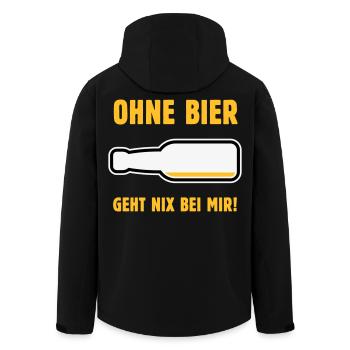 Ohne Bier Geht Nix Bei Mir! (Bierchen / NEG 3C) - Recycelte Männer Softshell-Jacke von Stanley/Stella - Schwarz - Hinten - AI Model Male 185 light (185cm)