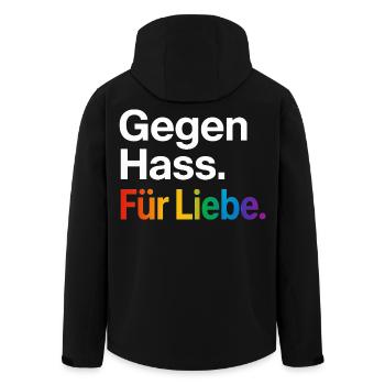 Regenbogen Liebe Statement Spruch Shirt CSD - Recycelte Männer Softshell-Jacke von Stanley/Stella - Schwarz - Hinten - AI Model Male 185 light (185cm)
