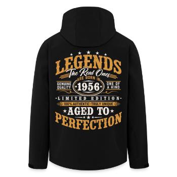 1956 Jahrgang Vintage Geburtstag Geschenk Retro - Recycelte Männer Softshell-Jacke von Stanley/Stella - Schwarz - Hinten - AI Model Male 185 light (185cm)