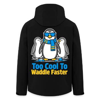 Too Cool To Waddle Faster - Recycelte Männer Softshell-Jacke von Stanley/Stella - Schwarz - Hinten - AI Model Male 185 light (185cm)