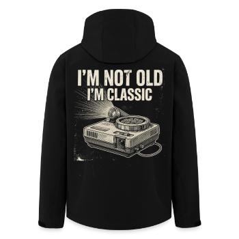 Ich bin nicht alt, ich bin klassisch - Recycelte Männer Softshell-Jacke von Stanley/Stella - Schwarz - Hinten - AI Model Male 185 light (185cm)