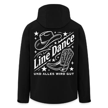 Line Dance Cowboyhut Stiefel Grafik - Recycelte Männer Softshell-Jacke von Stanley/Stella - Schwarz - Hinten - AI Model Male 185 light (185cm)
