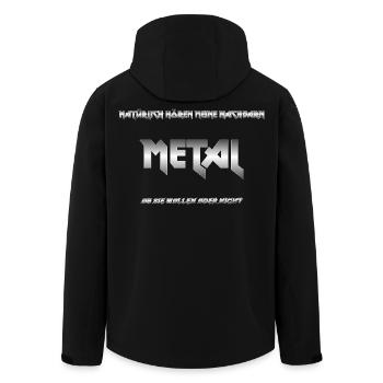 Lustiger METAL Schriftzug Gradient Silber - Recycelte Männer Softshell-Jacke von Stanley/Stella - Schwarz - Hinten - AI Model Male 185 light (185cm)