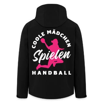 Handball Handball Player Handball Coach Fan Gift - Men’s Recycled Softshell Jacket by Stanley/Stella - black - Back - AI Model Male 185 light (185cm)