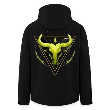 Taurus Earth Sign - Zodiac by Kék-Ina - Men’s Recycled Softshell Jacket by Stanley/Stella - black - Back - AI Model Male 185 light (185cm)