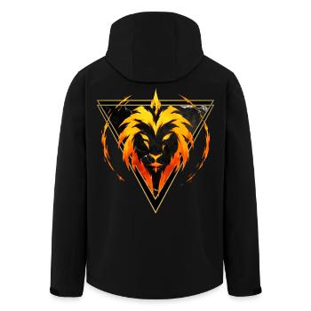 Leo Fire Sign - Zodiac by Kék-Ina - Men’s Recycled Softshell Jacket by Stanley/Stella - black - Back - AI Model Male 185 light (185cm)