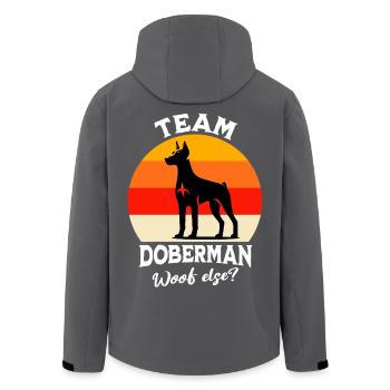 Team Dobermann - Recycelte Männer Softshell-Jacke von Stanley/Stella - Schwarz - Hinten - AI Model Male 185 light (185cm)