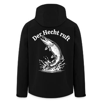 Der Hecht ruft – Spritzige Pike Illustration - Recycelte Männer Softshell-Jacke von Stanley/Stella - Schwarz - Hinten - AI Model Male 185 light (185cm)