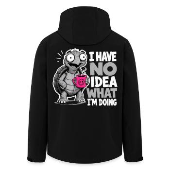 Turtle Coffee Saying No Idea What Im Doing - Men’s Recycled Softshell Jacket by Stanley/Stella - black - Back - AI Model Male 185 light (185cm)