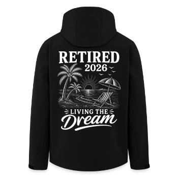 Retired 2026 Living The Dream - Recycelte Männer Softshell-Jacke von Stanley/Stella - Schwarz - Hinten - AI Model Male 185 light (185cm)