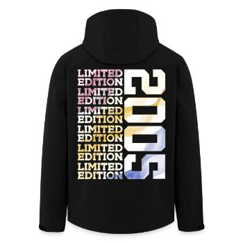 LIMITED EDITION 2005 - 21 JAHRE - 21. GEBURTSTAG - Recycelte Männer Softshell-Jacke von Stanley/Stella - Schwarz - Hinten - AI Model Male 185 light (185cm)