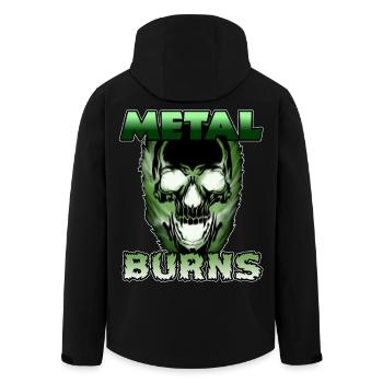 Toxic Green Skull Metal Burns - Men’s Recycled Softshell Jacket by Stanley/Stella - black - Back - AI Model Male 185 light (185cm)