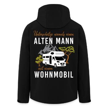 Unterschätze niemals alten Mann mit Wohnmobil - Recycelte Männer Softshell-Jacke von Stanley/Stella - Schwarz - Hinten - AI Model Male 185 light (185cm)