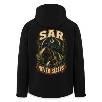 Rettungsteam - Recycelte Männer Softshell-Jacke von Stanley/Stella - Schwarz - Hinten - AI Model Male 185 light (185cm)