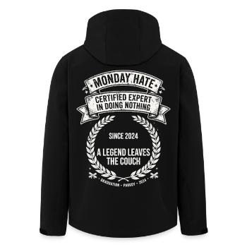 Monday Hate Certified Expert - Men’s Recycled Softshell Jacket by Stanley/Stella - black - Back - AI Model Male 185 light (185cm)