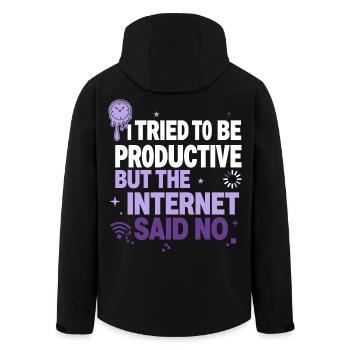 I Tried to Be Productive - Men’s Recycled Softshell Jacket by Stanley/Stella - black - Back - AI Model Male 185 light (185cm)