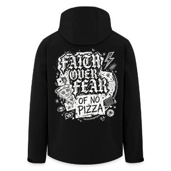 Faith Over Fear of No Pizza - Men’s Recycled Softshell Jacket by Stanley/Stella - black - Back - AI Model Male 185 light (185cm)