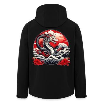 Japanischer Drachen - Recycelte Männer Softshell-Jacke von Stanley/Stella - Schwarz - Hinten - AI Model Male 185 light (185cm)